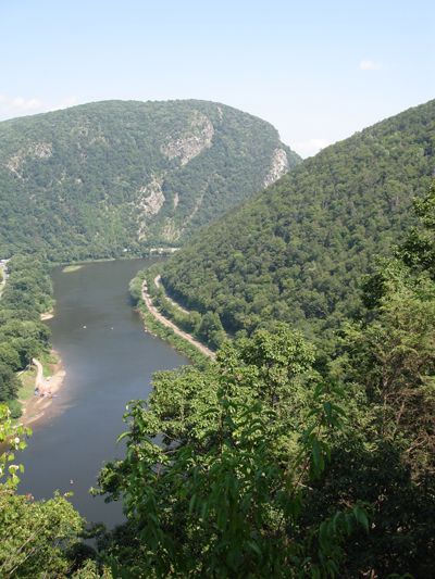 View of the Delaware Water Gap taken from the Appalachian Trail. Photo by DRBC.